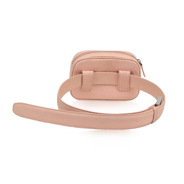 Pink Python Leather Belt Bag | Coveti