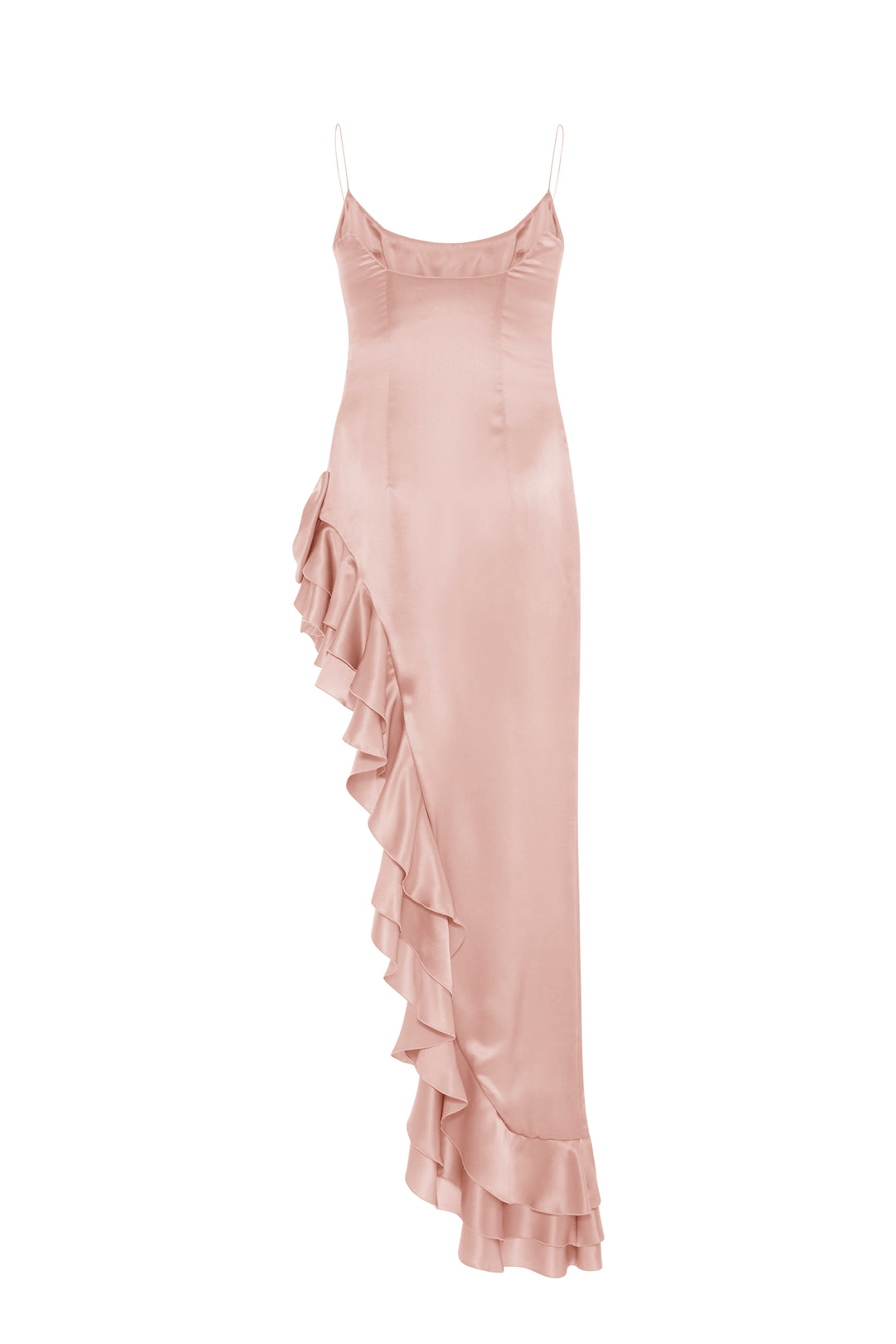 Laminated Silk Evening Dress With Volant Coveti — free download